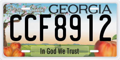 GA license plate CCF8912