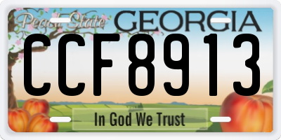 GA license plate CCF8913
