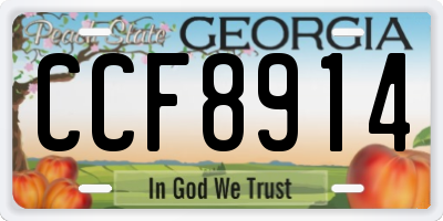 GA license plate CCF8914
