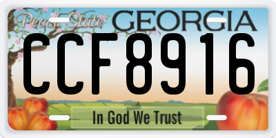 GA license plate CCF8916