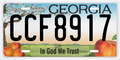 GA license plate CCF8917
