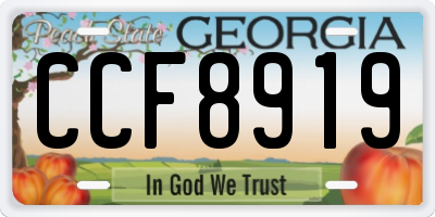 GA license plate CCF8919