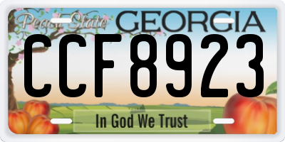 GA license plate CCF8923