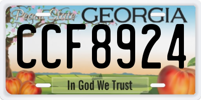 GA license plate CCF8924