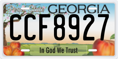 GA license plate CCF8927