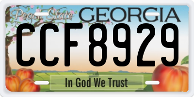 GA license plate CCF8929
