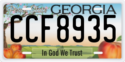 GA license plate CCF8935