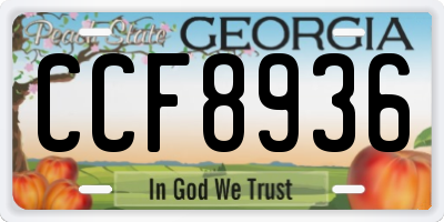 GA license plate CCF8936