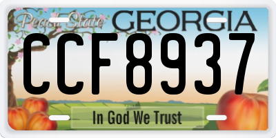 GA license plate CCF8937