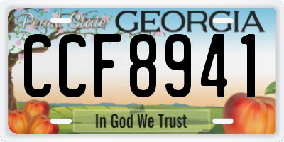 GA license plate CCF8941