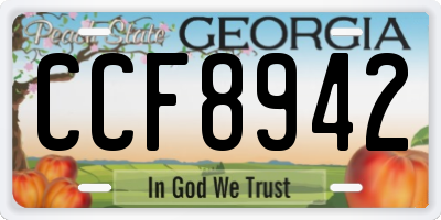 GA license plate CCF8942