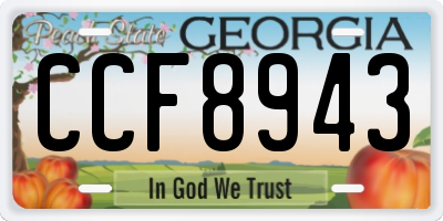 GA license plate CCF8943