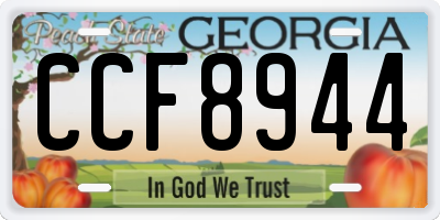 GA license plate CCF8944