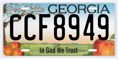 GA license plate CCF8949