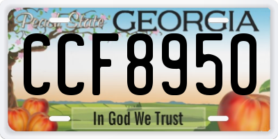 GA license plate CCF8950
