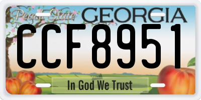GA license plate CCF8951