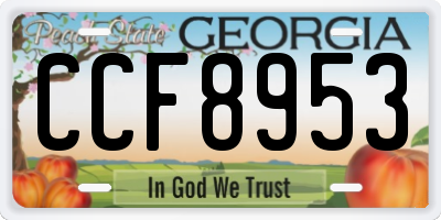 GA license plate CCF8953