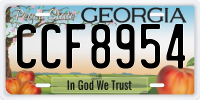 GA license plate CCF8954