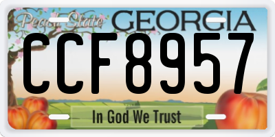 GA license plate CCF8957