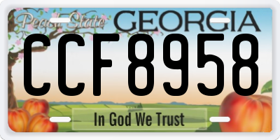 GA license plate CCF8958