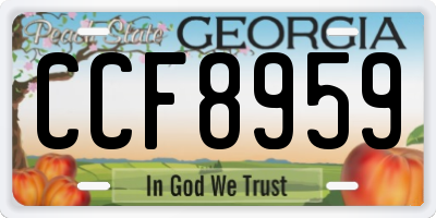 GA license plate CCF8959