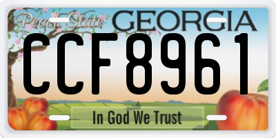 GA license plate CCF8961