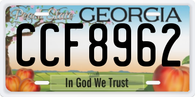 GA license plate CCF8962