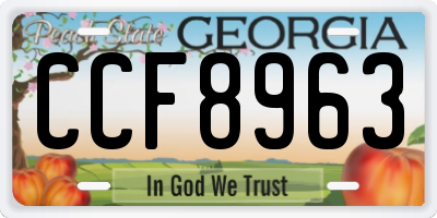 GA license plate CCF8963