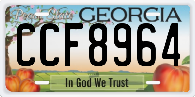 GA license plate CCF8964