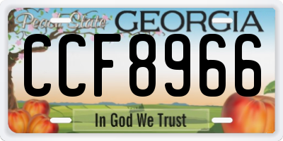 GA license plate CCF8966
