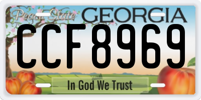 GA license plate CCF8969