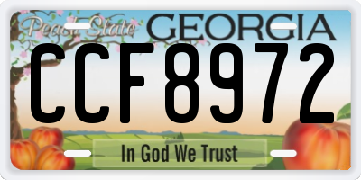 GA license plate CCF8972