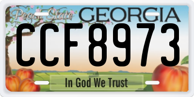 GA license plate CCF8973