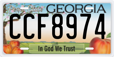 GA license plate CCF8974