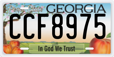 GA license plate CCF8975