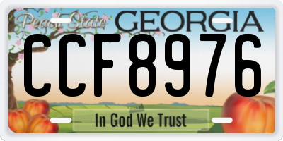 GA license plate CCF8976