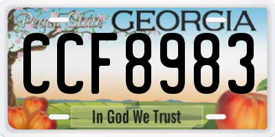 GA license plate CCF8983