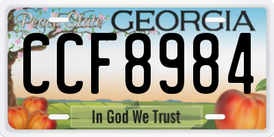 GA license plate CCF8984