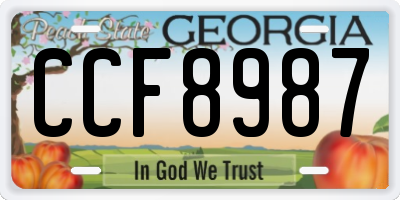 GA license plate CCF8987