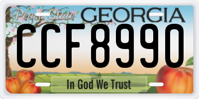 GA license plate CCF8990