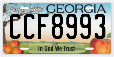 GA license plate CCF8993
