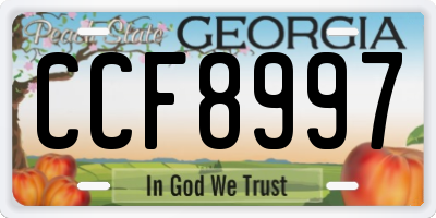 GA license plate CCF8997