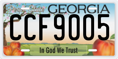 GA license plate CCF9005