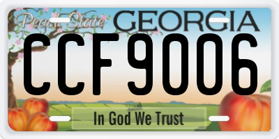 GA license plate CCF9006