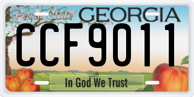 GA license plate CCF9011
