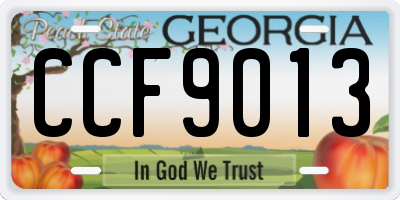 GA license plate CCF9013