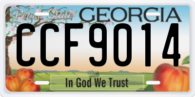 GA license plate CCF9014