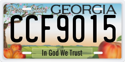 GA license plate CCF9015