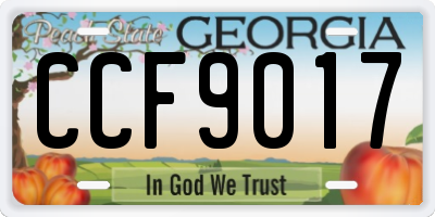 GA license plate CCF9017
