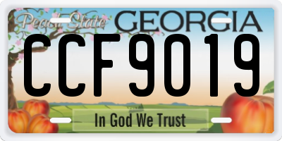 GA license plate CCF9019